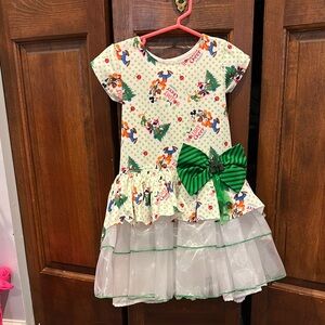 Calamity Jane’s Cottage Disney Christmas Dress with Green Bow